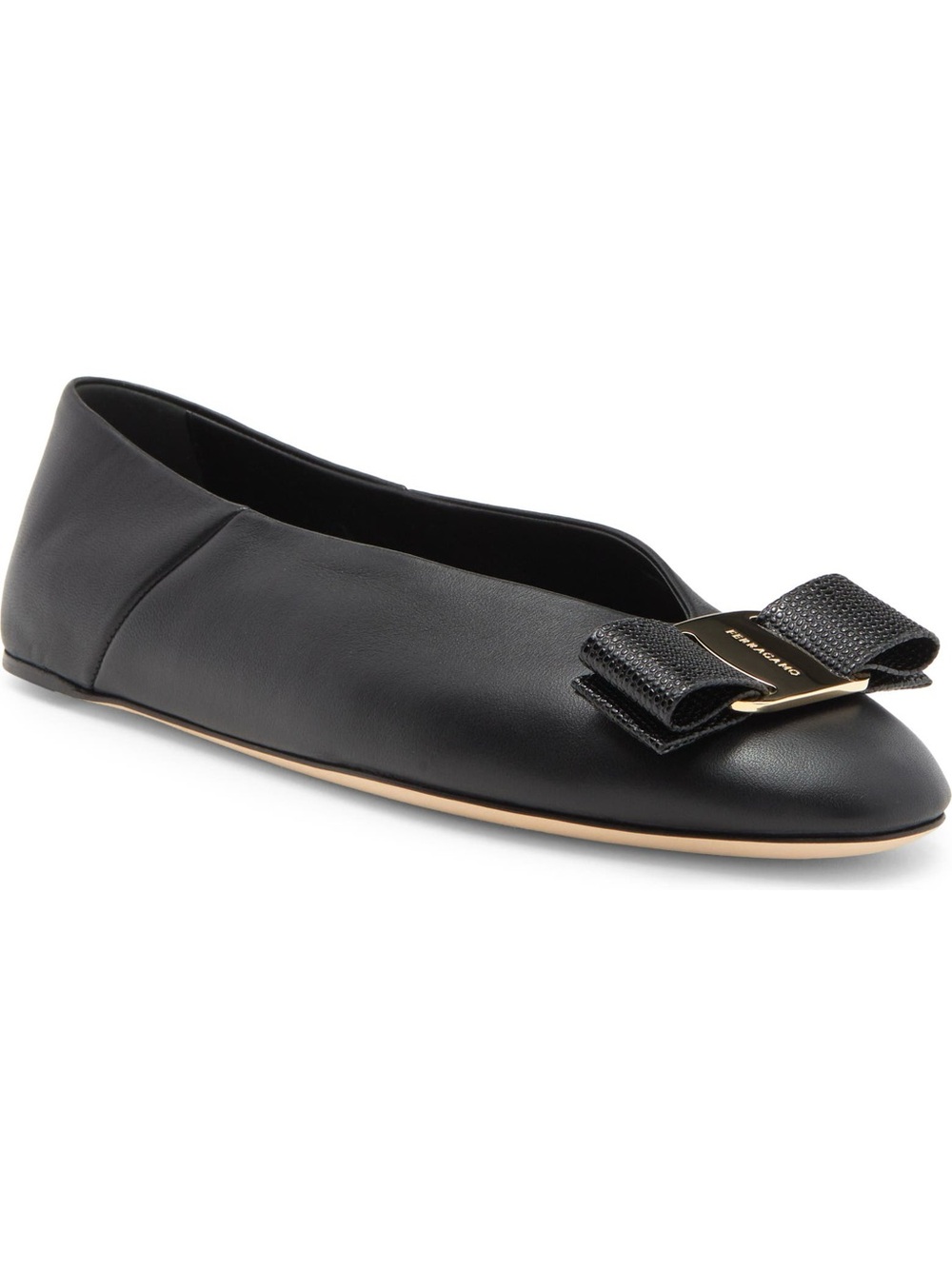 Ferragamo Vanna Bow Ballet Flats Black Size 9